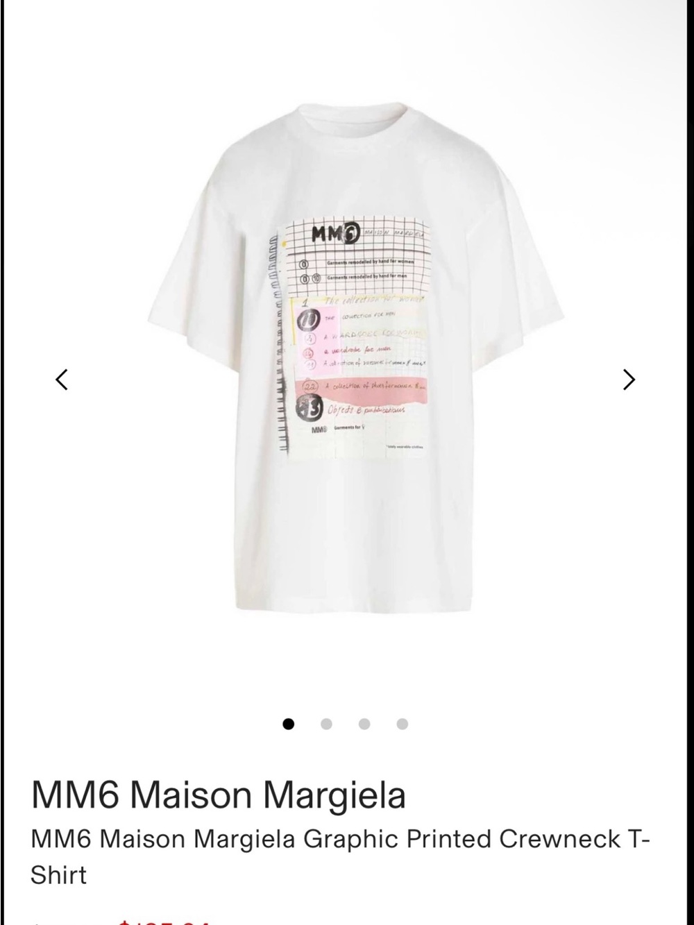 Maison Martin Margiela White Graphic Crewneck Tee with Pastel Print